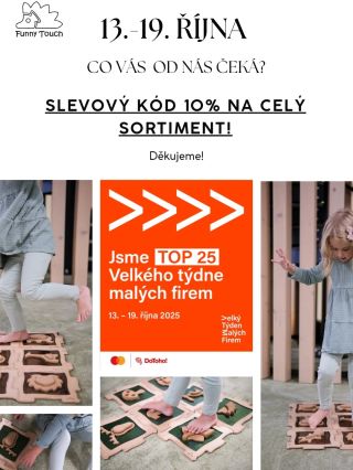 Jsme v TOP 25 malých firem! 🎉 Máme obrovskou radost, že jsme se s našimi senzomotorickými produkty Funny Touch dostali...